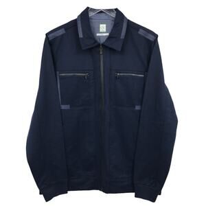 Calvin Klein Slim Fit Front Zip Jacket M Long Sleeve Zip Pockets Collared Navy